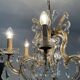 Old Venetian chandelier in crystal and bronze