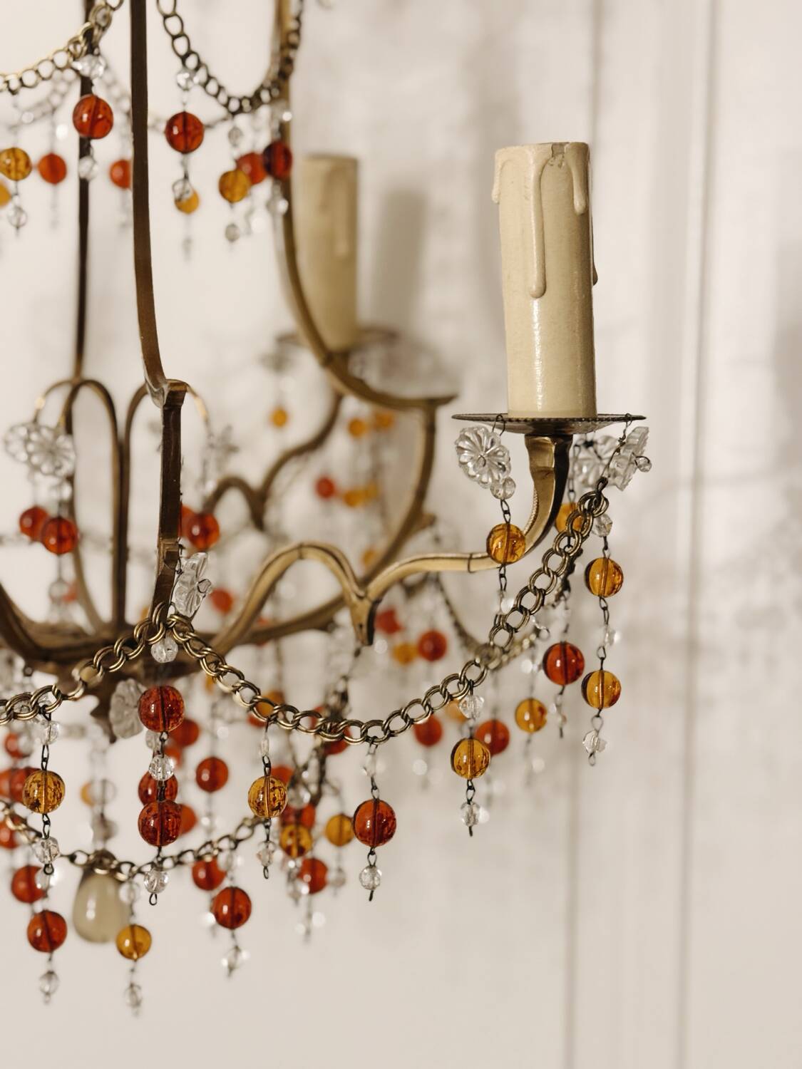 Glass bead chandelier