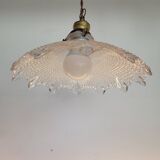 Holophane lamp, Art deco, jaren 30, geribbelde glasstructuur, gegoten glas