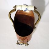 Copper and brass coal bucket