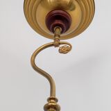 Lampadaire halogène laiton et bois