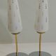 Pair of vintage wall sconces from the 1970s – Perforated opaline, brass