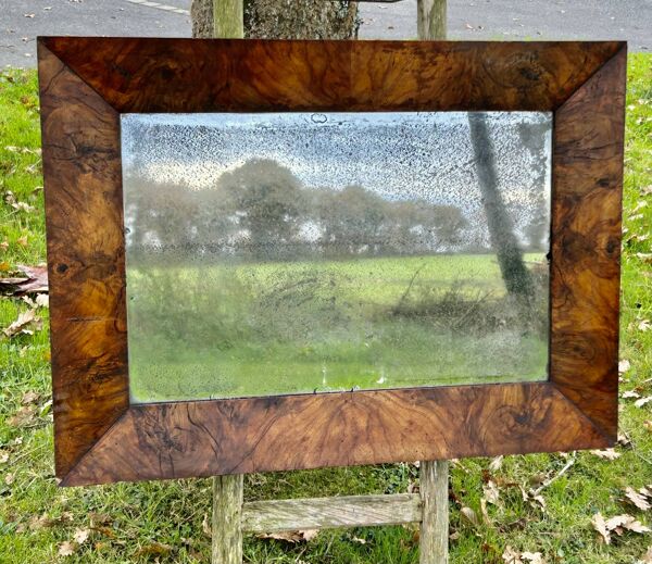 miroir ancien moulure loupe d'orme miroir fort dé-mercurisé en l'état