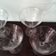 4 champagne glasses in engraved crystal