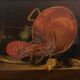 Oil on canvas still life with lobster early 20th century