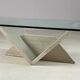 Table basse italienne en travertin et verre, 1970s