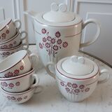 Coffee service KG Lunéville consisting of a coffee maker, 6 cups and a sugar bowl years 30-40