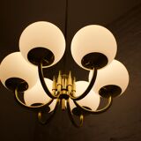 Brass chandeliers with 6 globes