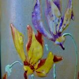 Magnificent Legras Art Nouveau vase from 1900 in frosted enamelled glass.