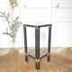 Fifth wheel end of sofa 70s metal black smoked glass