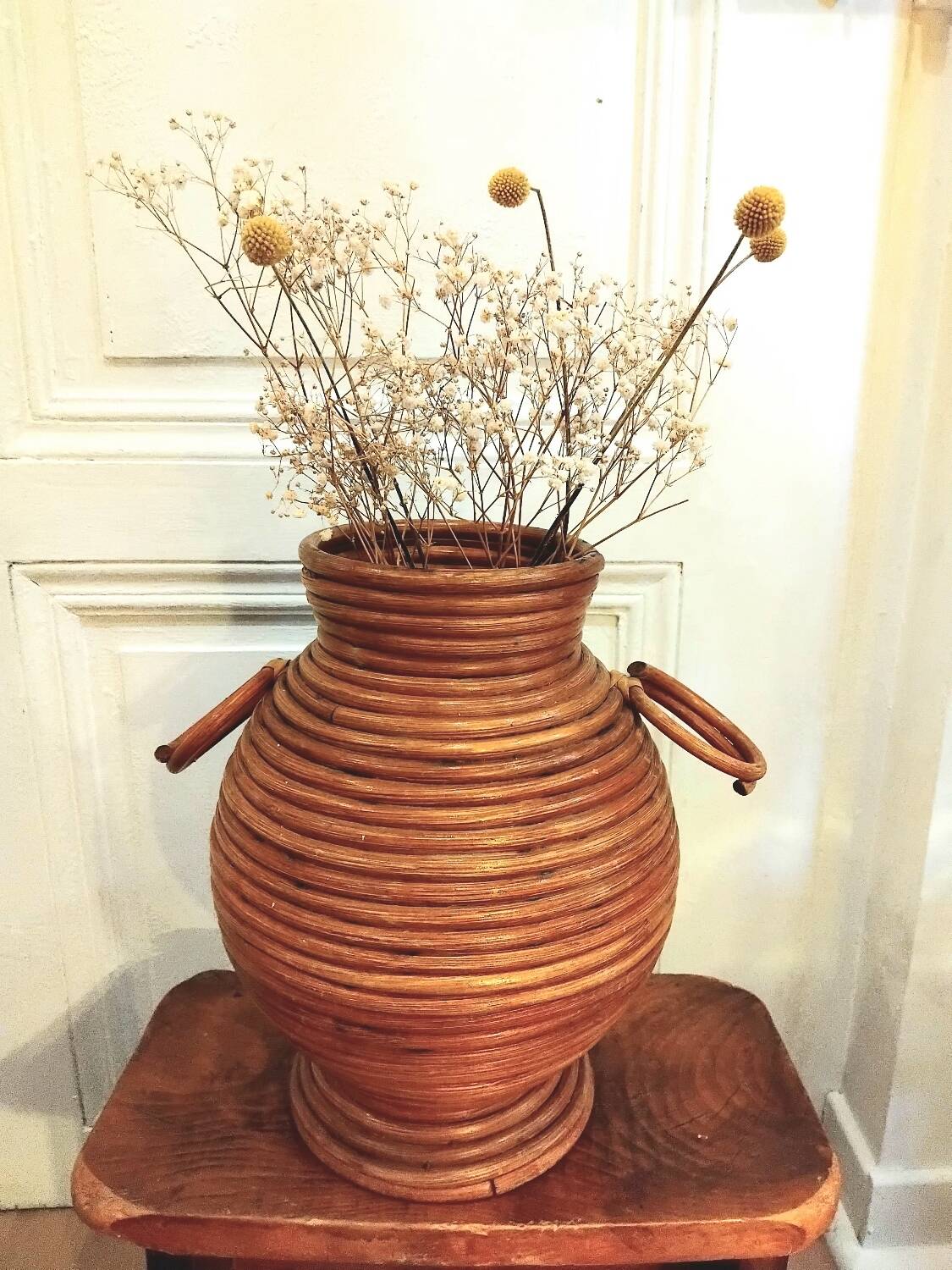 Handcrafted rattan amphora