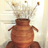 Handcrafted rattan amphora