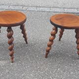 Pair of twisted foot stools