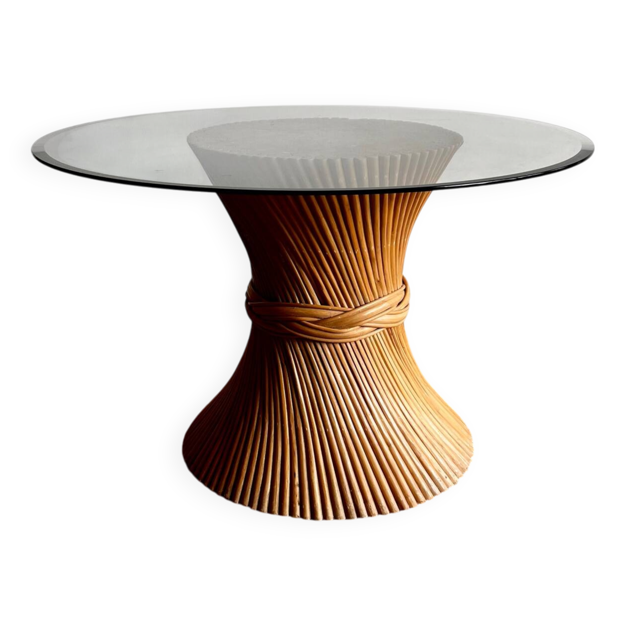 Table à manger McGuire en rotin et bambou « Gerbe de blé »