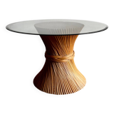 Table à manger McGuire en rotin et bambou « Gerbe de blé »