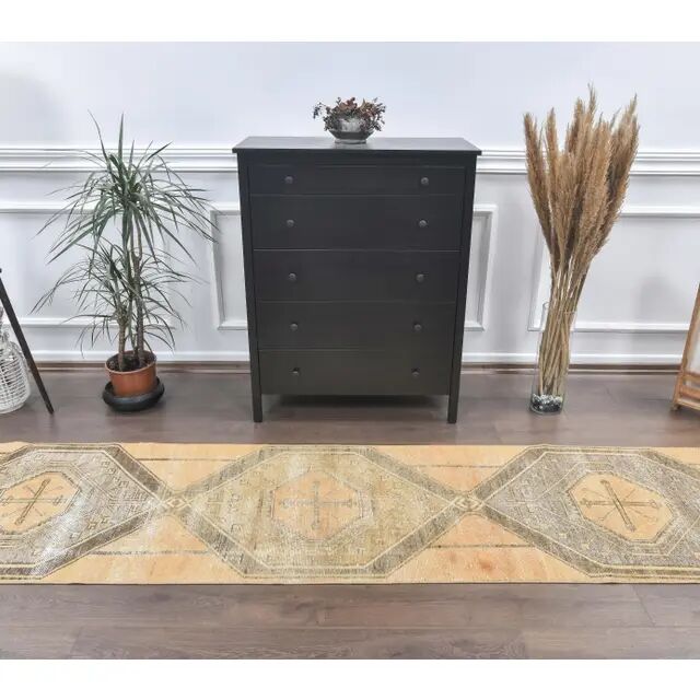 1970s Turkish Oushak Wool Runner Rug 78x319
