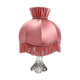Crystal bedside lamp and silk dome lampshade 60's