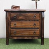 Vintage Brutalist Solid Elm Chest of Drawers