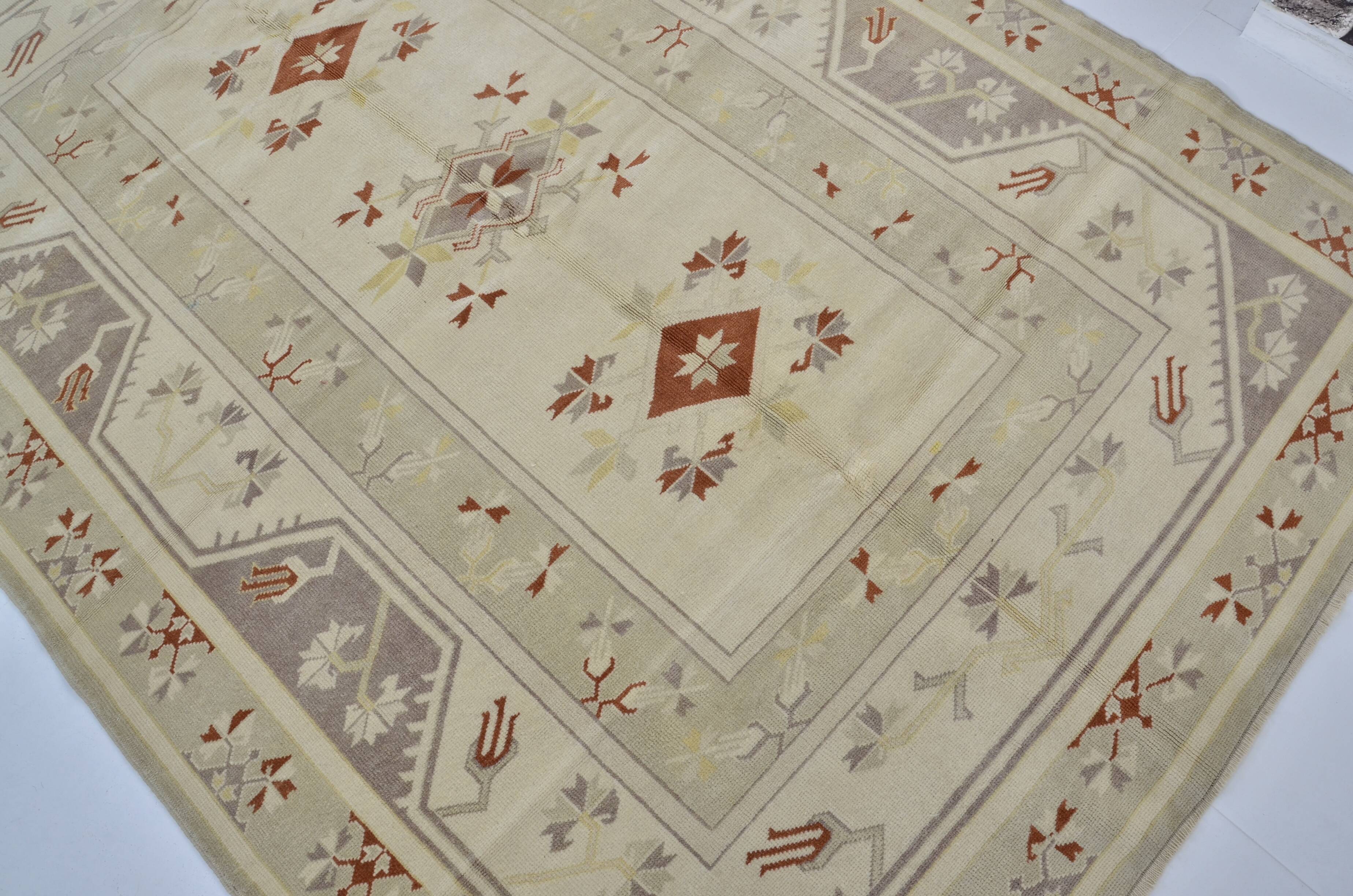 Beige Handknotted Anatolian Wool Carpet sku 2136