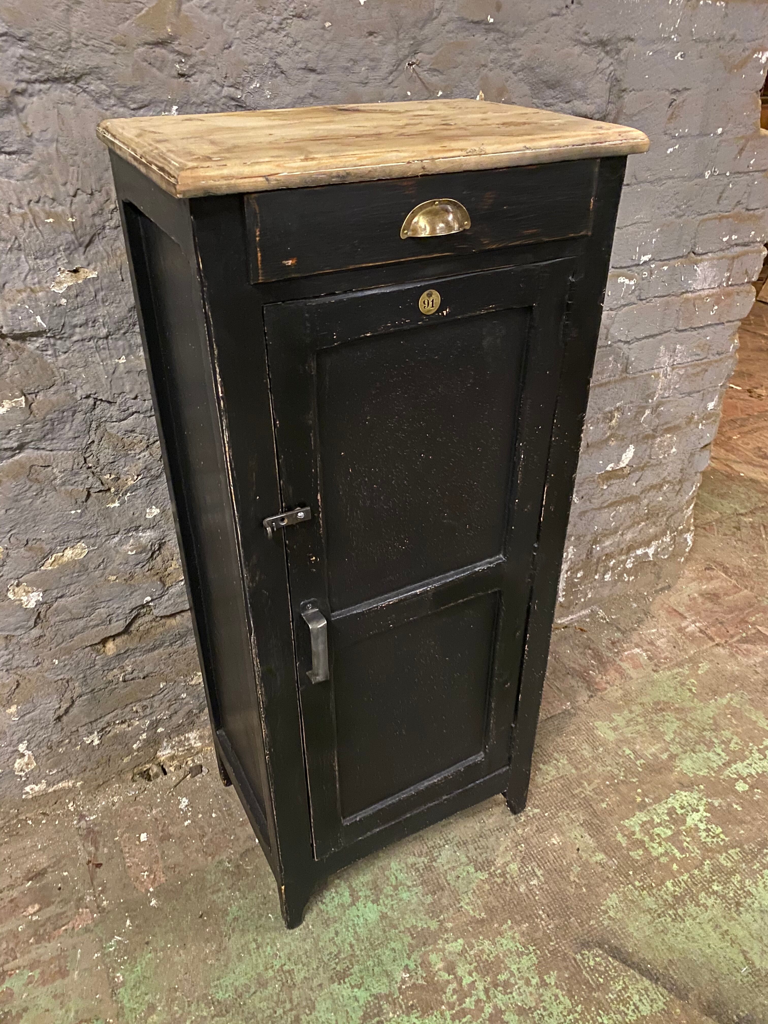 Vintage parisian black patinated buffet