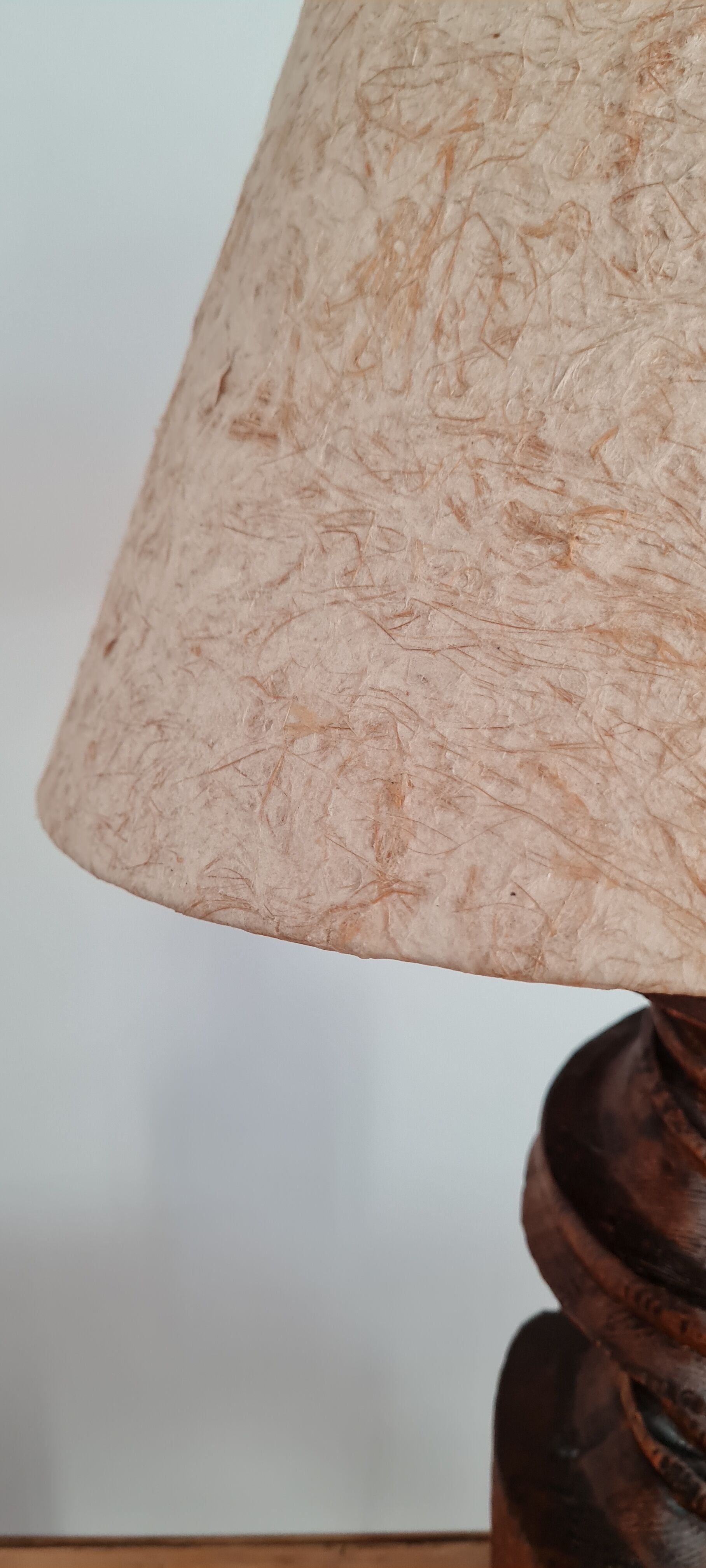 Handmade lamp in turned wood