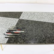 German design mosaic coffee table with brass legs