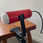 Vintage red metal clip lamp