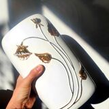 Italian vase signed white and gold
