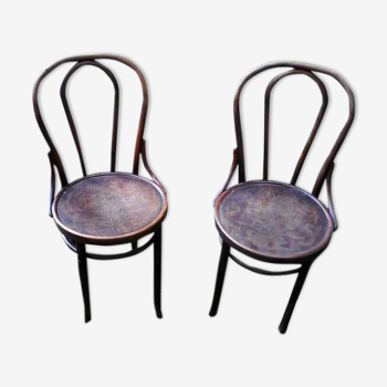 Paire de chaises bistrot courbées Baumann/ Thonet