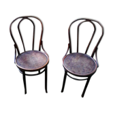 Paire de chaises bistrot courbées Baumann/ Thonet