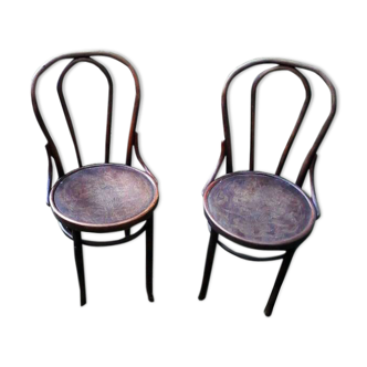 Paire de chaises bistrot courbées Baumann/ Thonet