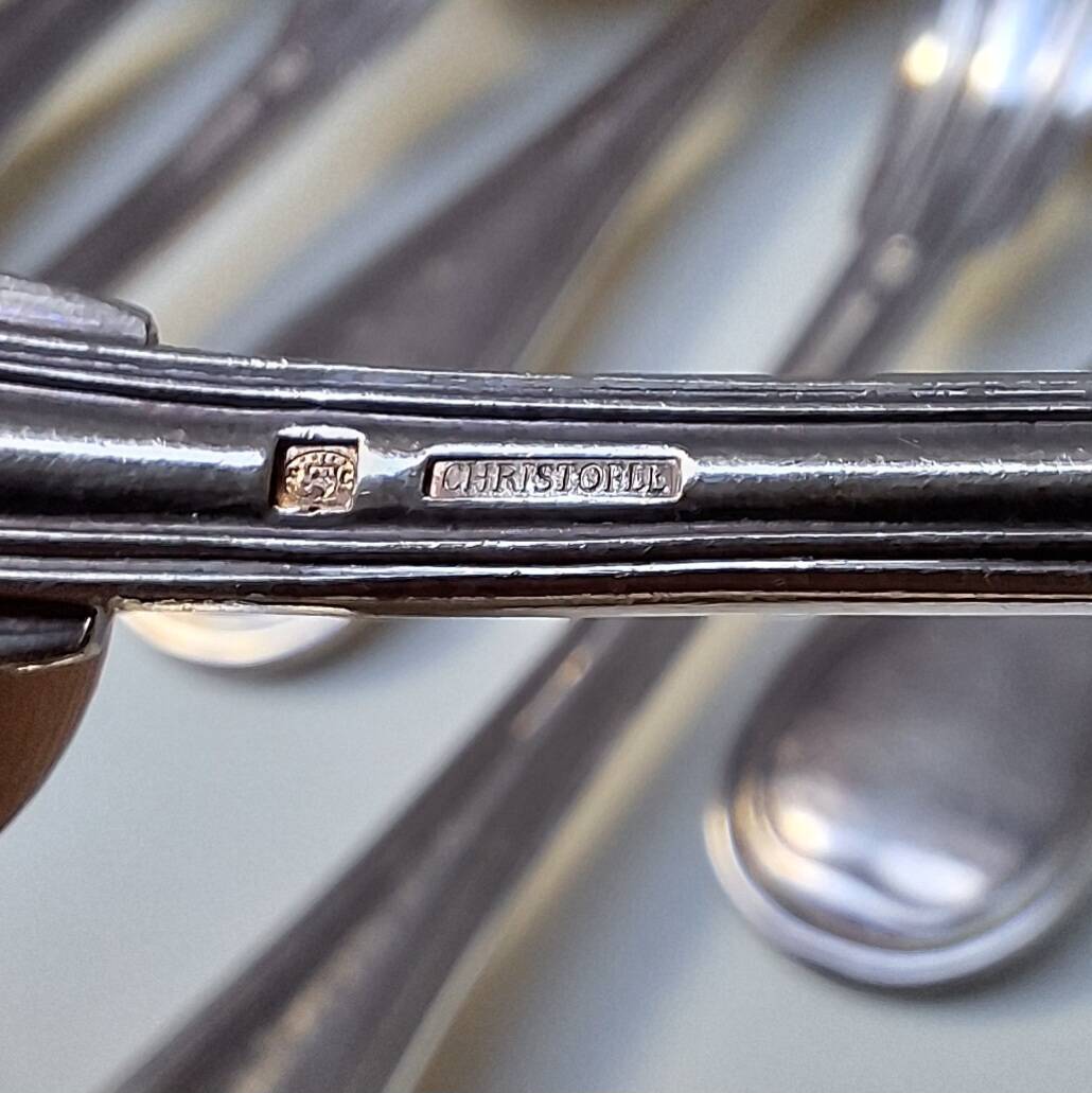 Partie de ménagère en métal argenté Christofle
