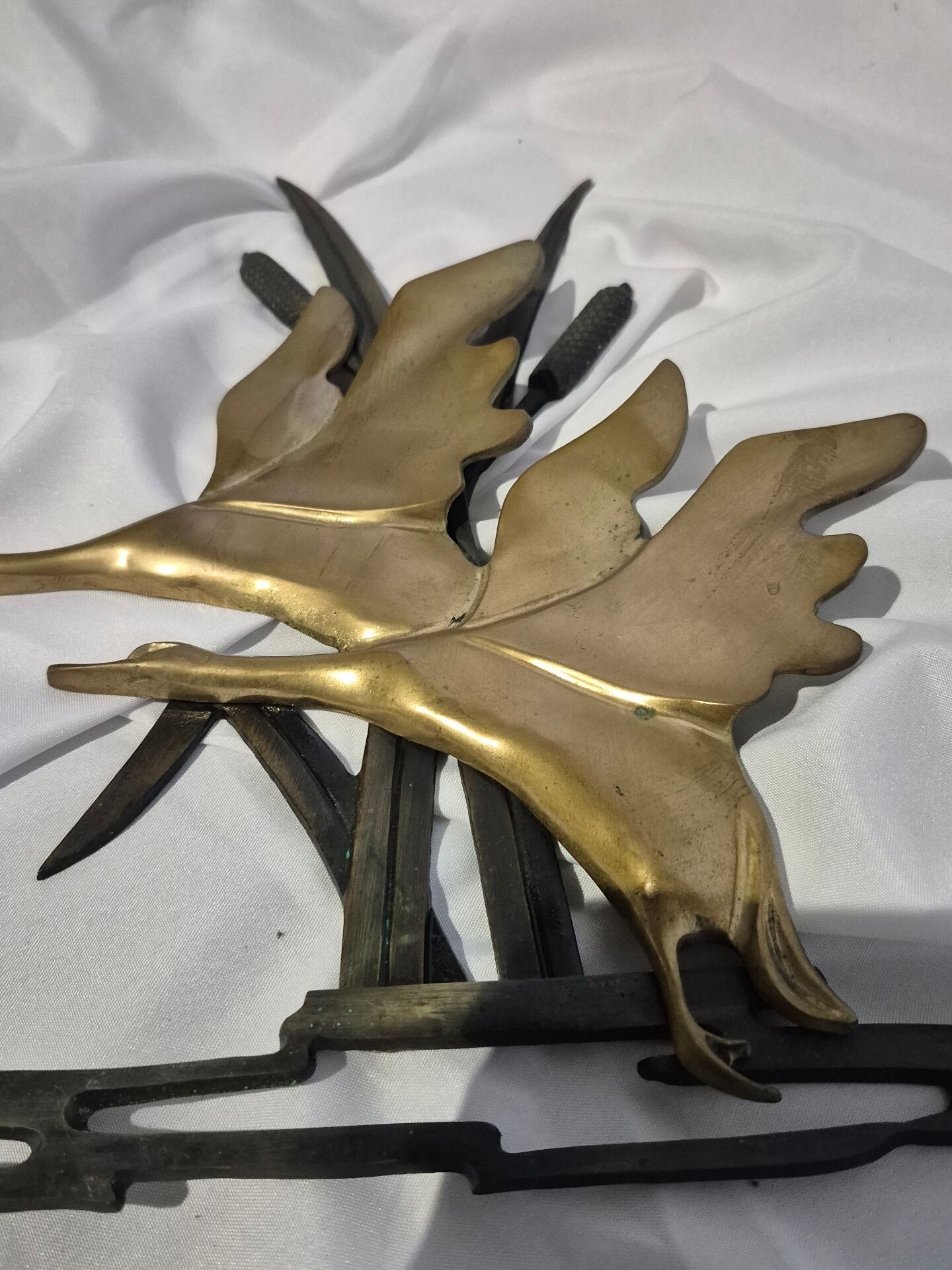Hollywood regency brass wall sculpture birds