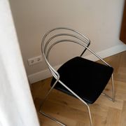 2 Vintage Design 80s Stylistic Wire Steel Chairs Chrome