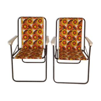 Paire de chaises pliantes vintage