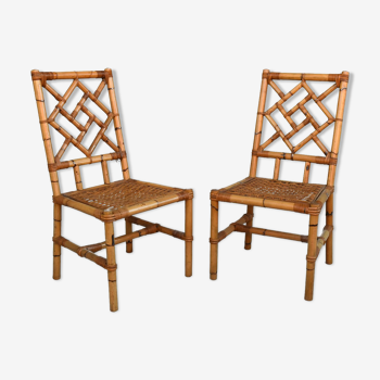 Pair of bamboo chairs 60