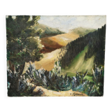Painting signed Quéreux? landscape , Oil on canvas