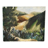 Painting signed Quéreux? landscape , Oil on canvas