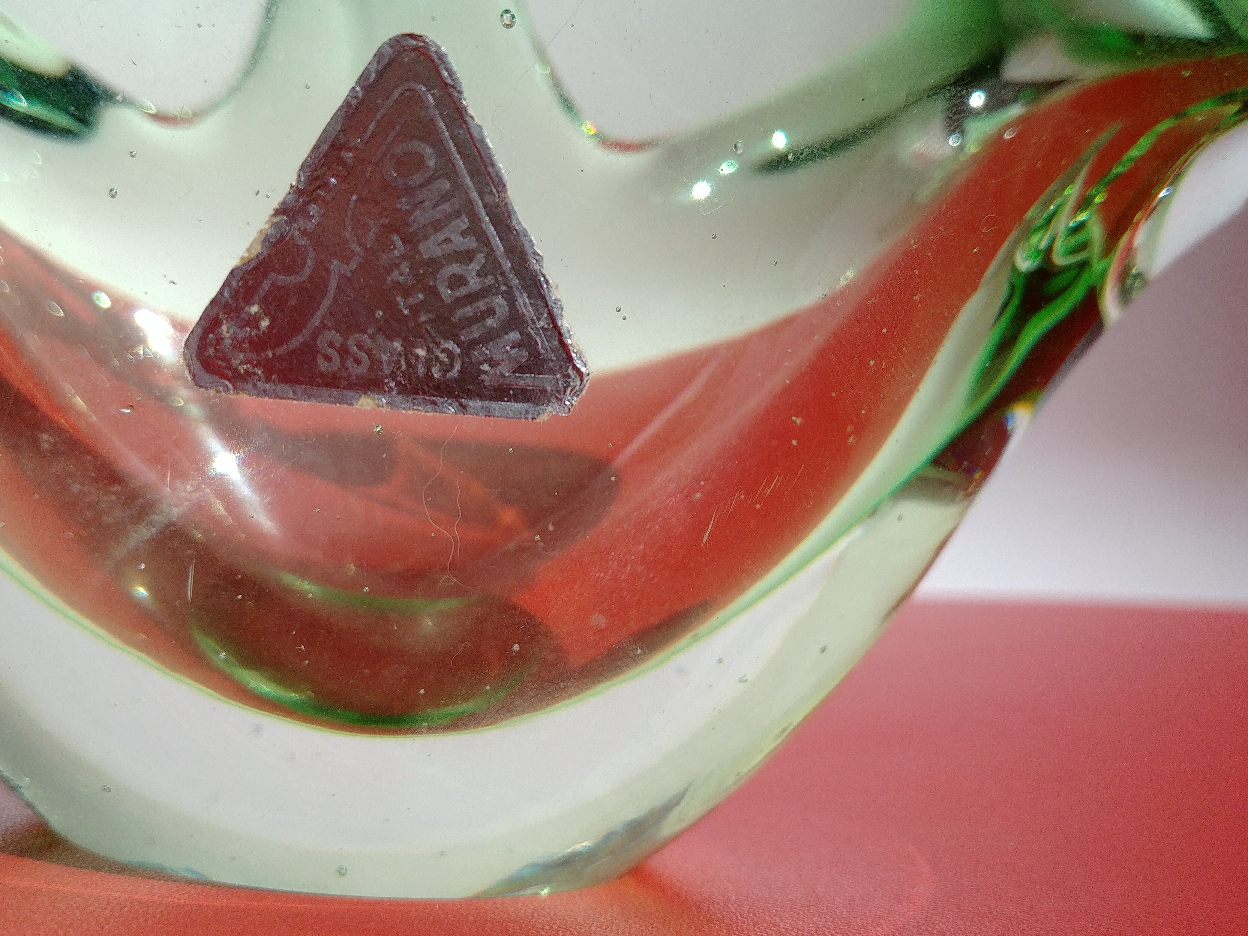 VINTAGE - Superb basket-pocket cut in Murano 60s glass