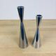 2 aluminum diabolo candle holders by Erika Pekkari for Ikea