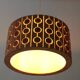 Pine Pendant Lamp – Cylindrical with Circle Pattern, Scandinavia – 1960s/1970s