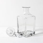 Mid-Century Crystal Whiskey Decanter: Italian Glass Liquor Carafe, 1960s