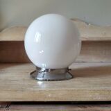 1940s ceiling light, white opaline globe