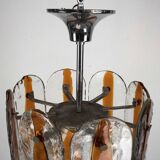 Italian Vintage Murano glass chandelier by Mazzega, model Occhio. Italy '70