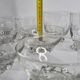 Set of Art Deco style engraved crystal bowls and glasses on spherical feet