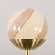 Venini Italian brass floor lamp with Murano swirl globe, Italy 1970s