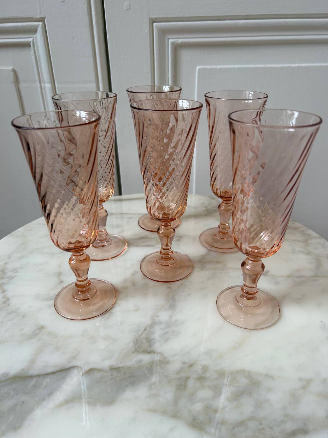 Set of 6 Rosaline champagne flutes