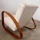 Fauteuil bois courbé rocking-chair des annees 50 style art deco design français bois et bouclette