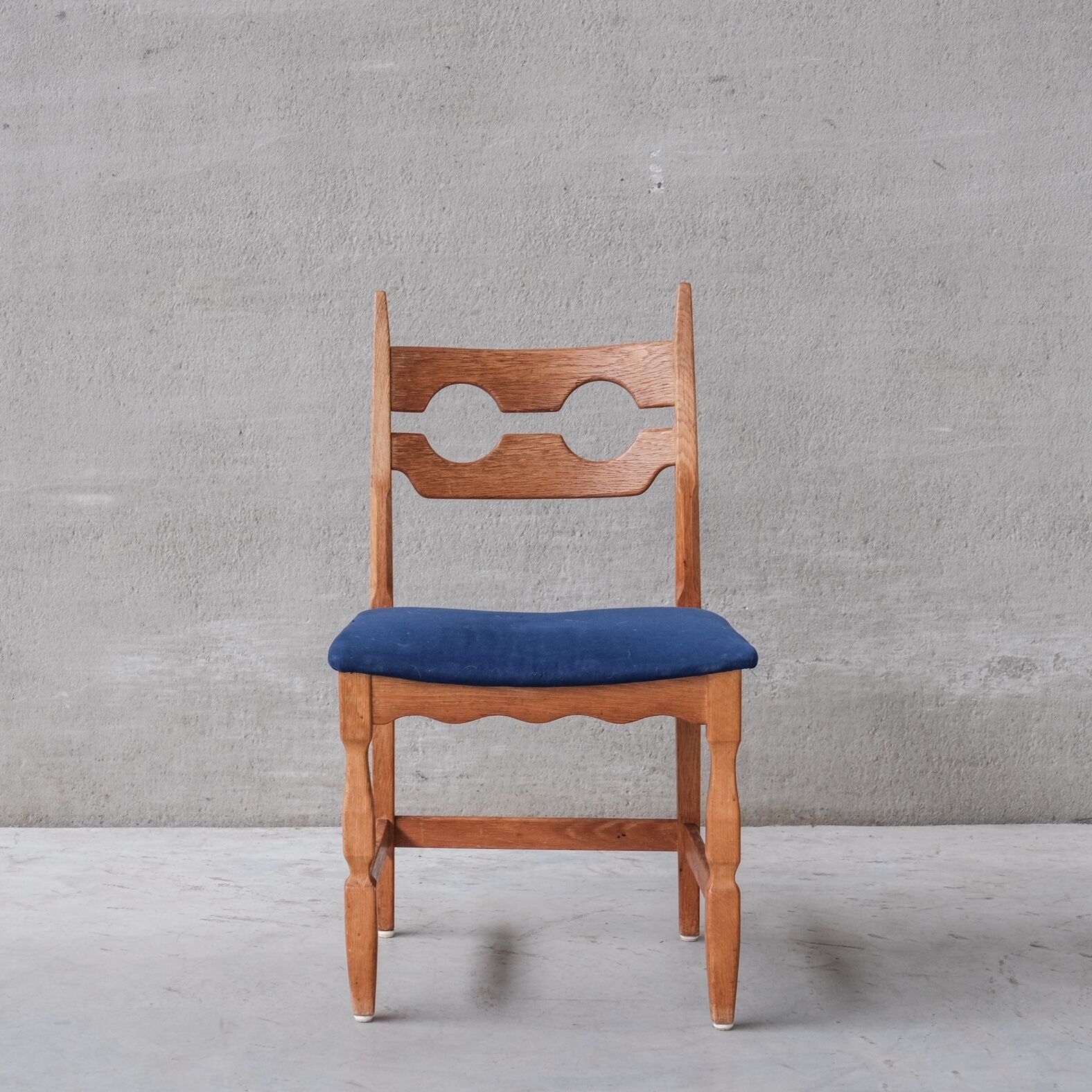 6 oak mid-century dining chairs