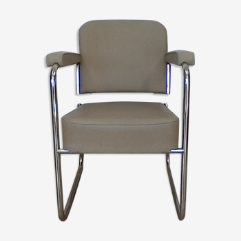 Fauteuil en skaï gris Ronéo